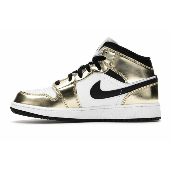 PK God Air Jordan 1  Mid Metallic Gold Black White