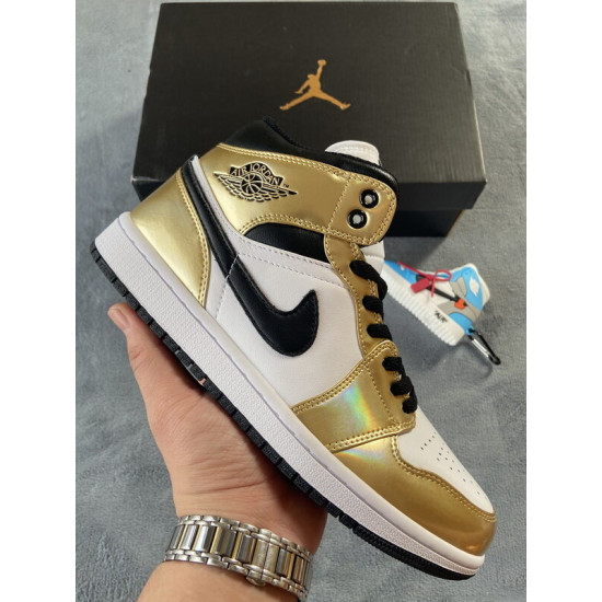 PK God  Air Jordan 1 Mid SE Metallic Gold