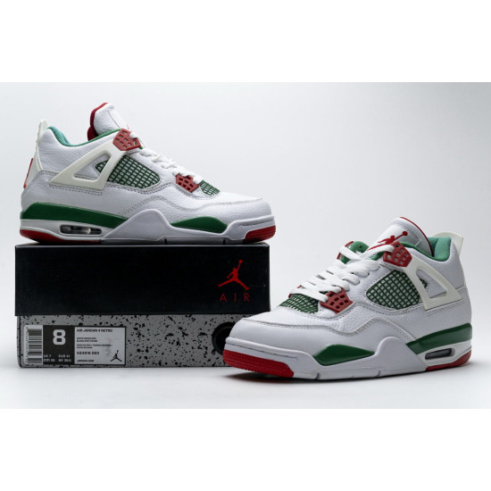 PK God  Air Jordan 4 Retro White Green Red