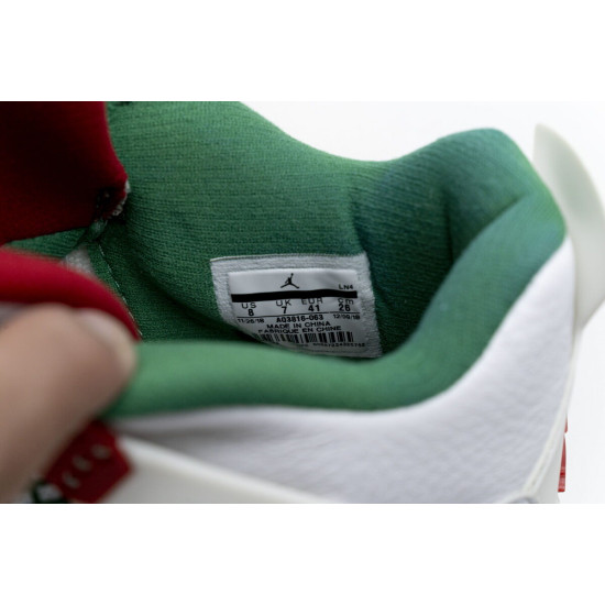 PK God  Air Jordan 4 Retro White Green Red